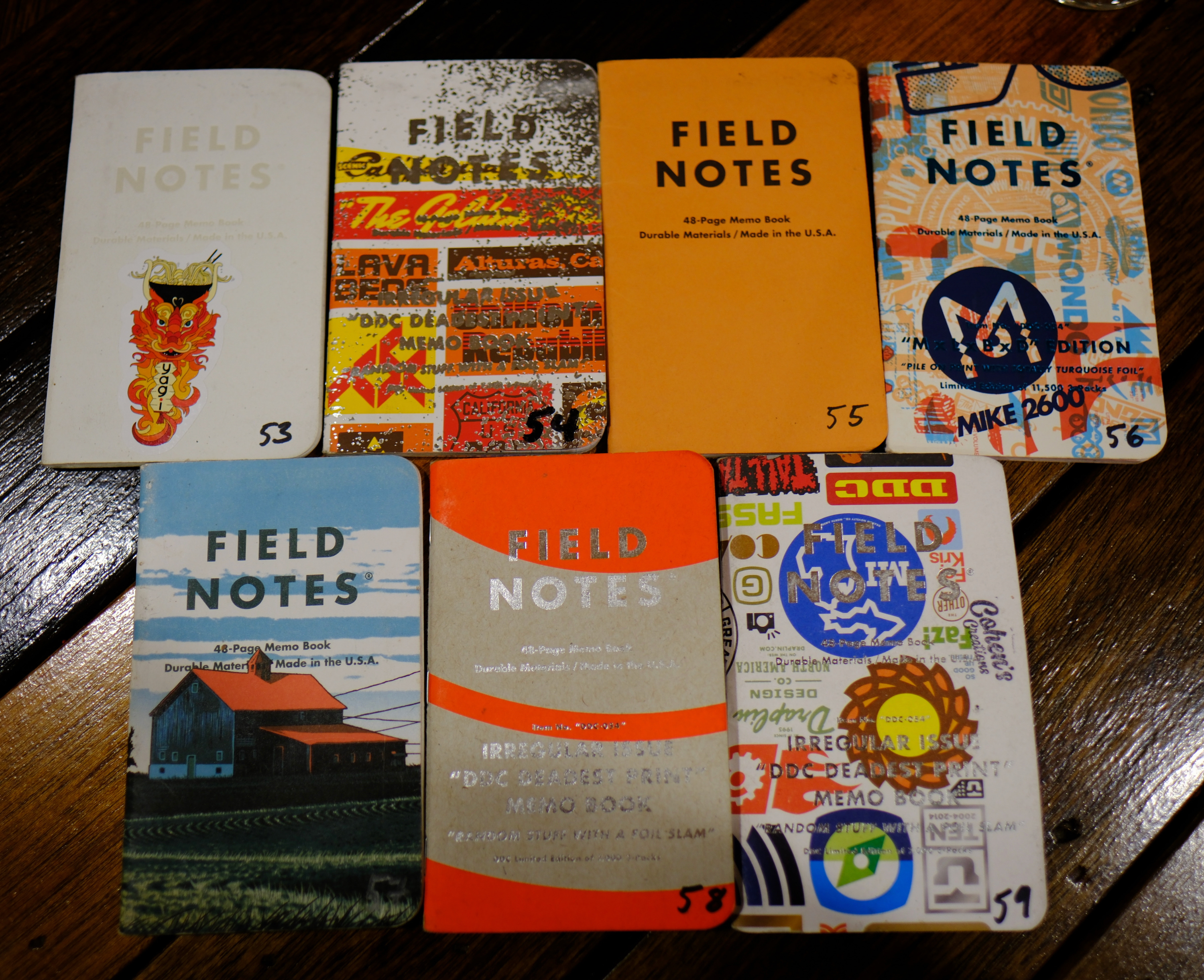 Collection of field notes notebooks from 2024